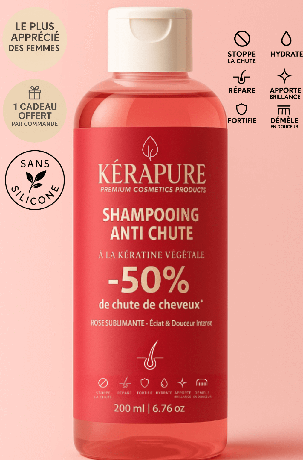 Shampooing anti chute | ROSE SUBLIMANTE – éclat & douceur intense