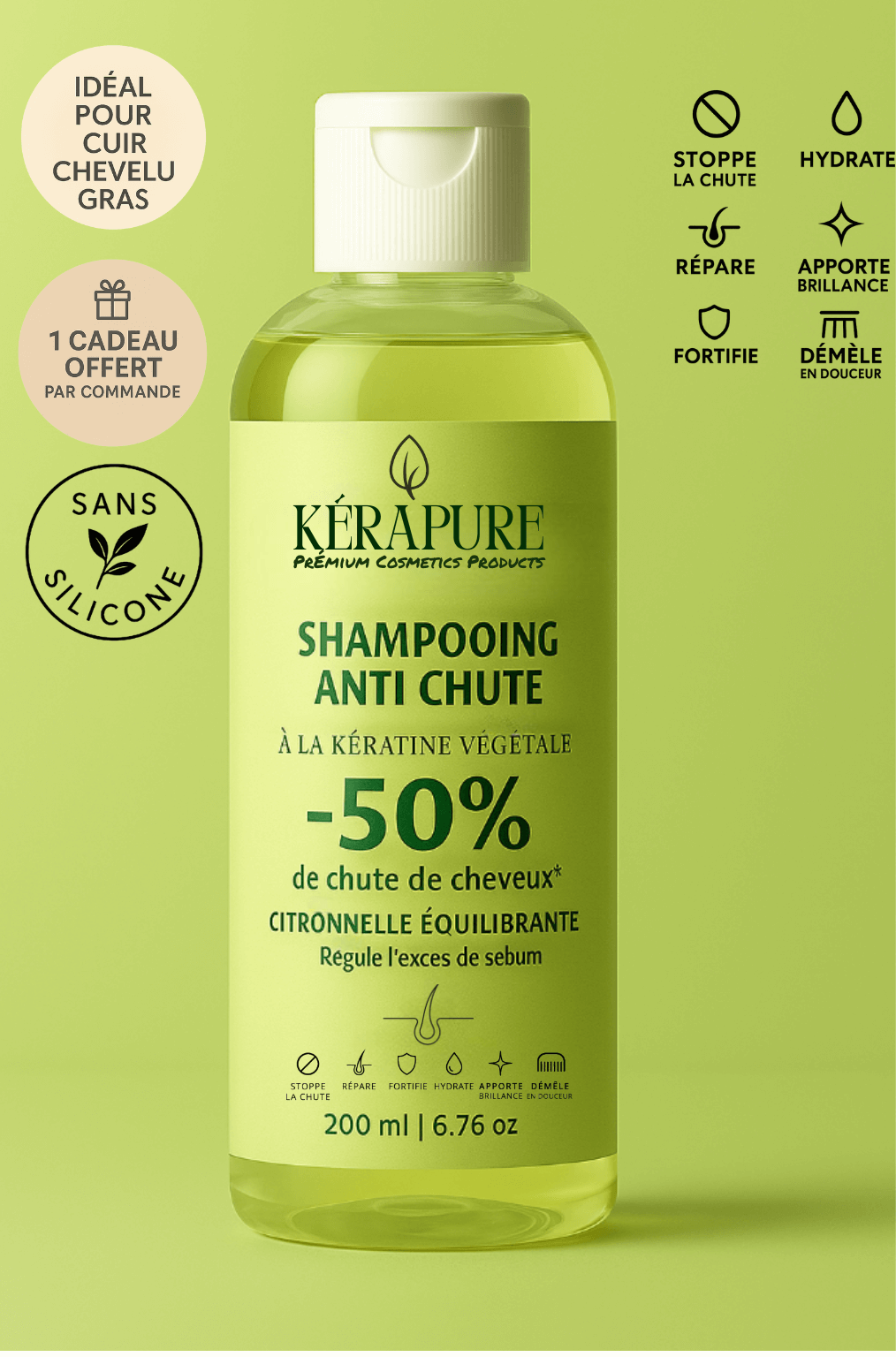 Shampooing anti chute | CITRONNELLE ÉQUILIBRANTE – régule l’excès de sébum
