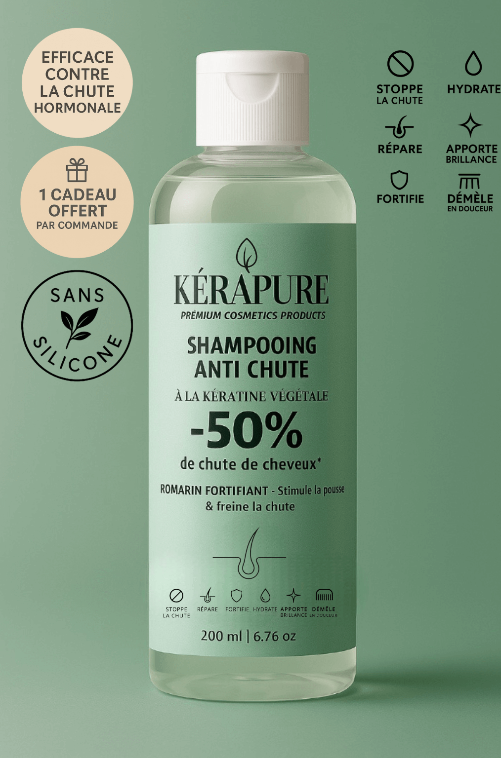 Shampooing anti chute | ROMARIN FORTIFIANT – stimule la pousse & freine la chute
