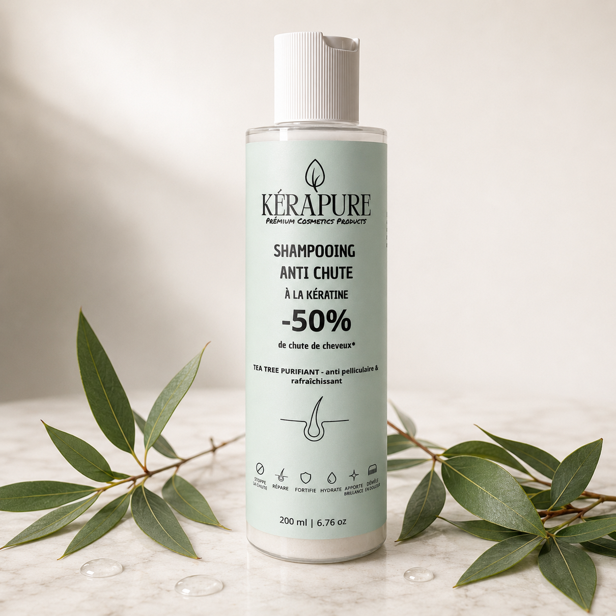 shampooing double action au tea tree